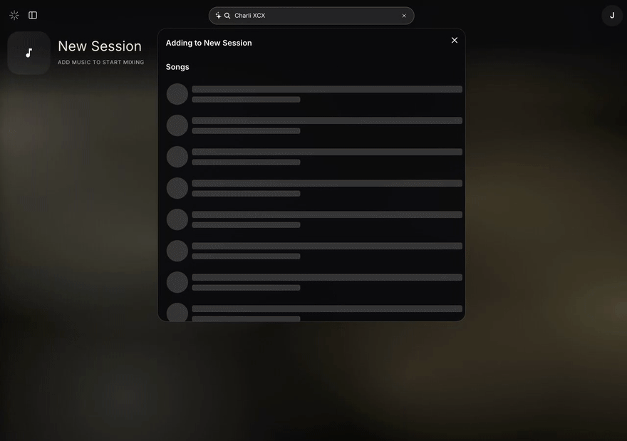 Creating a STEM.FM session, selecting a song and watching STEM.FM stem it into stems
